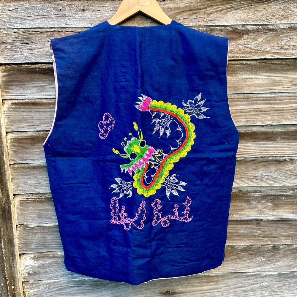 YEAR OF THE DRAGON Traditional Quilted Embroidered Vest